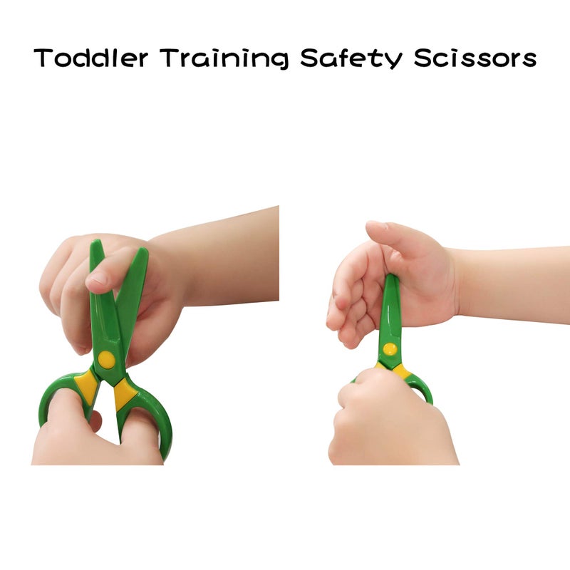 amassan 3-Pack Toddler Safety Scissors Kit - Child-Safe Preschool Training Scissors & 60 Sheets Craft Paper | Ergonomic Blunt Tips, Early Childhood Development Tools for Kids 2-5 Years - Image 4